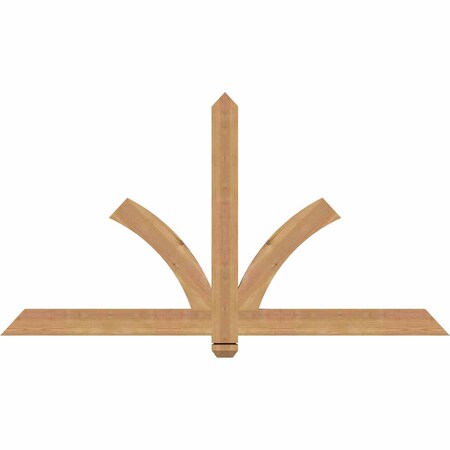 Ekena Millwork Redmond Smooth Timber Gable Bracket, Western Red Cedar, 60"W x 32"H x 1 1/2"D x 3 1/2"F, 13/12 Pitch GBW060X32X0204RED00SWR